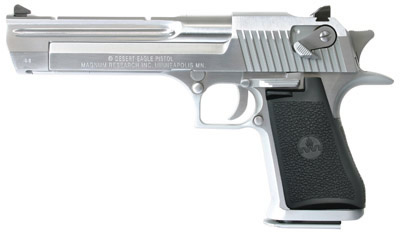Magnum Research Desert Eagle (CA Approved) Pistol DE44CABC, 44 Remington Magnum, 6 in, Ruber Grip, Chrome Finish, 8 Rd