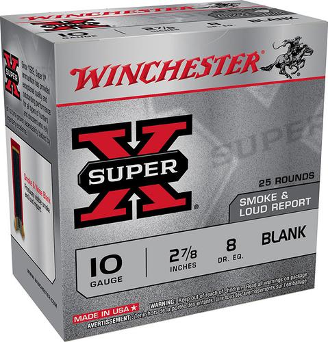 Winchester Blank Ammunition XBP10W, 10 Gauge, Black Powder Blank, Loud Noise 25 Rd/bx