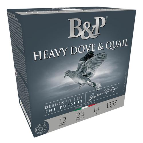 Baschieri & Pellagri Heavy Dove & Quail Shotshells 12B18D6, 12 Gauge, 2-3/4", 1 1/8 oz, 1255 fps, #6 Lead Shot, 25 Rds/box