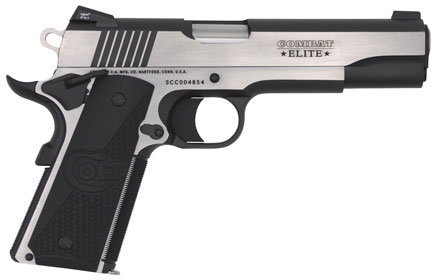 Colt Combat Elite Pistol O1070CE, 45 Automatic Colt Pistol ACP, 5", Black G10 Grips, Two Tone PVD Finish, 8 Rd
