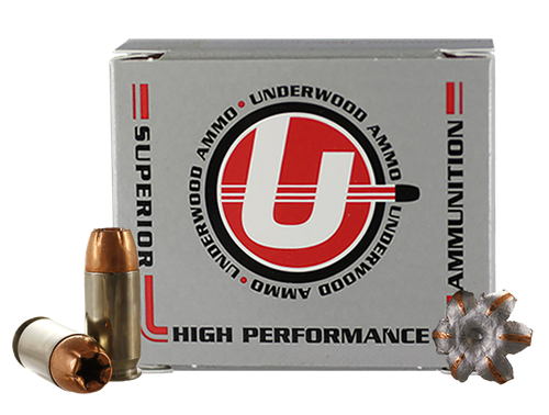 Underwood Pistol Ammunition UA334, 45 Automatic Colt Pistol ACP, JHP, 230 gr, 1000 fps, 20 Rd/Bx
