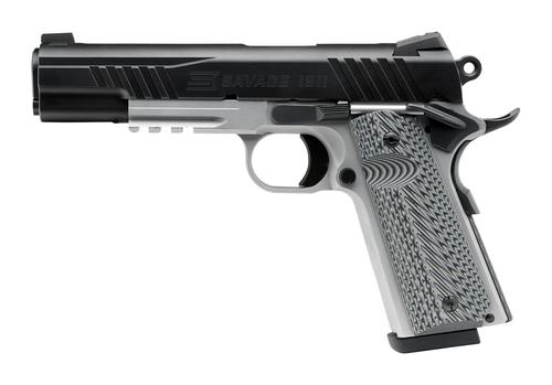 Savage 1911 Government Pistol 67207, 45 ACP, 5in, Black/Dark Gray VZ G10, Matte Stainless Finish, 8 Rds