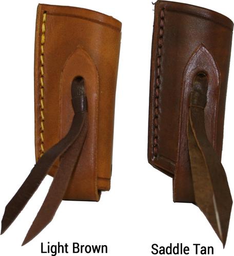 A&M Leatherwork Handmade Case Trapper Knife Sheath, Saddle Tan, W/ Leather Fringe (AMLW24LFST)