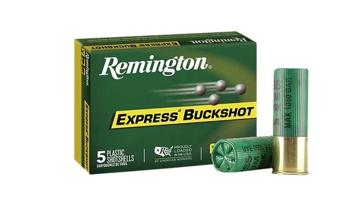 Remington Express Buckshot SP12BK0, 12 Gauge, 2-3/4", 12 Pellets, 1275 fps, #0 Lead Buckshot, 5 Rd/bx