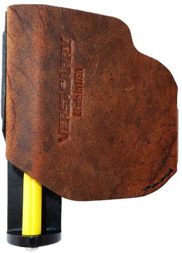 Versacarry Pro Zerobulk Right Hand Holster, 9MM Medium, Distressed Brown Water Buffalo Water Buffalo Trigger Guard (PRO9MD)