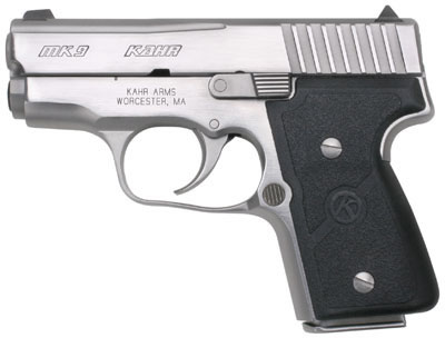Kahr MK9 Elite Double Action Pistol M9098, 9mm, 3", Wraparound Textured Nylon Grip, Polished Stainless Steel Finish, 6 Rd, 7 Rd ( Grip Extension)