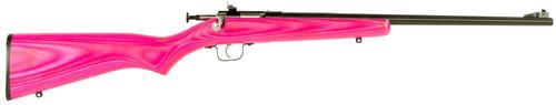 Crickett Single Shot Bolt Action Rifle KSA2225, 22 Long Rifle, 16.12", Laminate Pink Stock, Blued Finish, 1 Rd