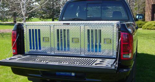 Owens Hunter Series Triple Compartment Dog Box w/o Storage 55029, 12 x 12 Vents in back, 58.5"W x 22.25"D x 20"H