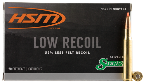 HSM Low Recoil Rifle Ammunition 300642N, 30-06 Springfield, Ballistic Tip, 150 GR, 2373 fps, 20 Rd/Bx