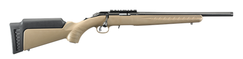 Ruger American Rimfire Rifle 8370, 22 WMR, 16", Threaded, FDE Composite Stock, Blued Finish, 10 Rd