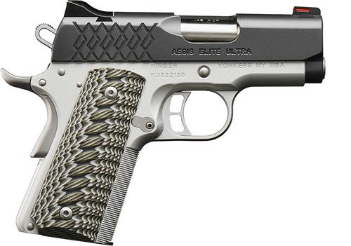 Kimber 3000356 Aegis Elite Ultra Pistol - 45 ACP, 3 in Barrel, Stainless Steel Frame, KimPro II Slide, 7 Rd