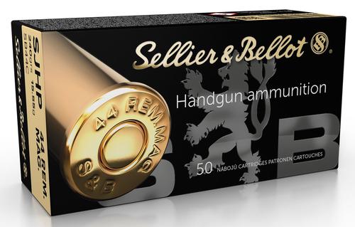 Sellier & Bellot Handgun Ammunition SB44C, 44 Rem Mag, Semi-Jacketed Hollow Point, 240 gr, 50 Rd/Bx
