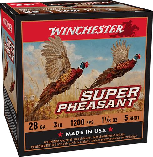 Winchester Super Pheasant Shotshells X283PH5, 28 Gauge, 3", 1 1/8 oz, 1200 fps, #5 Lead , 25 Rds/box