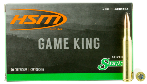 HSM Game King Rifle Ammunition 27012N, 270 Winchester, Spitzer Boat Tail, 130 GR, 20 Rd/Bx
