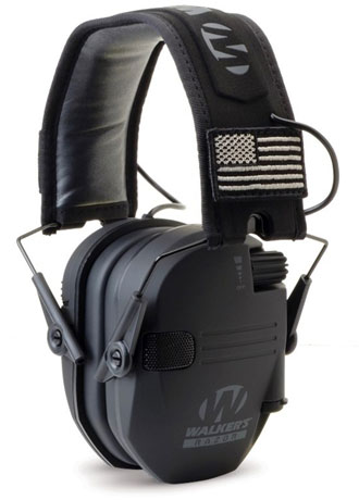 Walker Game Ear Razor Slim Electronic Earmuff, Black Patriot (RSEMPAT)