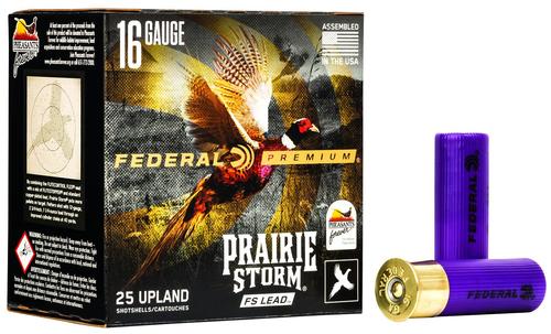 Federal Premium Prairie Storm Shotshells PFX289FS6, 28 Gauge, 2-3/4", 13/16 oz, 1300 fps, #6 Lead, 25 Rds/bx