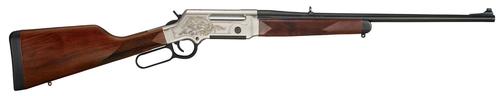 Henry Long Ranger Deluxe Engraved Lever Rifle H014D243, 243 Win, 20", Walnut Stock, Nickel Plated w/24K Gold Inlay Finish, 4 Rds
