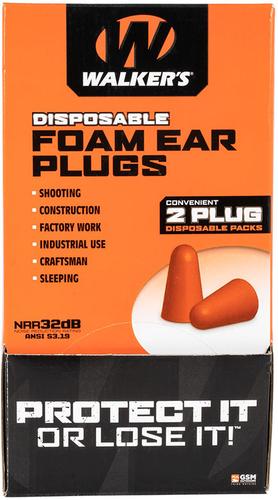 Walker's Foam Ear Plugs, Orange, Single Pair (GWPFOAMPLUG)