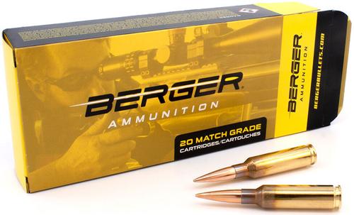 Berger Long Range Hybrid Target Rifle Ammunition (31091), 6.5mm Creedmoor, 153.5 Gr, 2702 fps, 20 Rd/bx