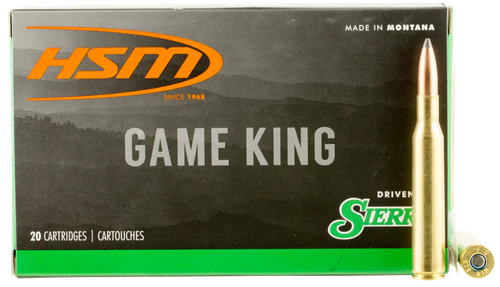 HSM Game King Rifle Ammunition 27013N, 270 Winchester, Spitzer Boat Tail, 150 GR, 20 Rd/Bx