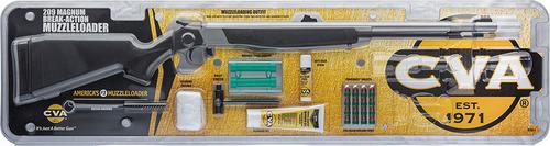 CVA Wolf V2 Rifle Package PR2117SVP, 50 Cal Black Powder, 24", Black Synthetic Stock, Matte Stainless Barrel/Receiver