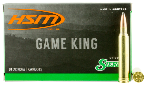HSM Game King Rifle Ammunition 300WINMAG41N, 300 Win Mag, Spitzer Boat Tail, 180 GR, 20 Rd/Bx