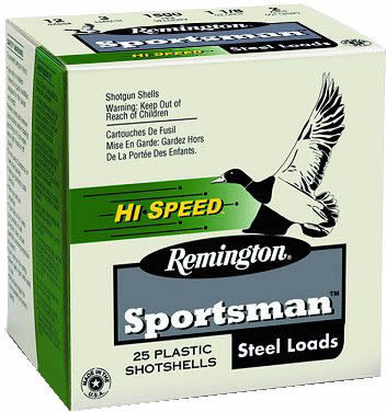 Remington Sportsman Hi-Speed Steel Shotshells SSTHV1235B, 12 Gauge, 3-1/2", 1-3/8 oz, 1550 fps, #BB Steel Shotshells Shot, 25 Rd/bx