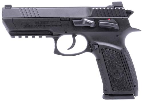 Israeli Weapon Industries Jericho 941 Enhanced Pistol J941PL910II, 9mm Luger, 4.40in, Serrated Steel Slide & Polymer Grips, Black Finish, 10 Rds
