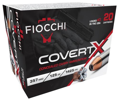 Fiocchi CovertX Pistol Ammunition 357CCWA, 357 Mag, JHP, 125 gr, 1425 fps, 20 Rd/Bx