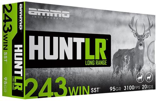 Ammo Inc Hunt Rifle Ammunition 243W095SSTA20, 243 Win, Super Shock Tip, 95 gr, 3150 fps, 20 Rd/Bx