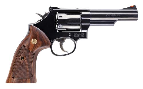 Smith and Wesson Model 19 Revolver 14046, 357 Mag, 4.25", Wood Grips, Blued Finish, 6rd