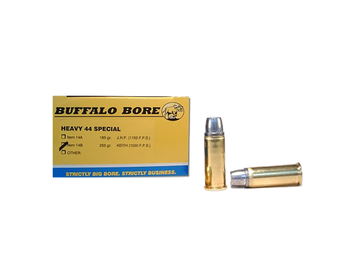 Buffalo Bore Handgun Ammunition 14B/20, 44 Special, Lead Semi-Wadcutter, 255 GR, 1000 fps, 20 Rd/Bx