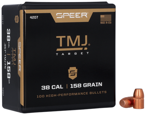 Speer 38/357 Caliber 158 Encased Uni-Core Full Metal Jacket 100/Box (4207), Not Loaded