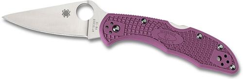 Spyderco Delica 4 Flat Ground Purple Folding Knife (C11FPPR)