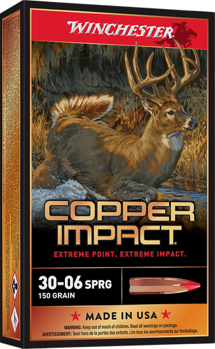 Winchester Deer Season XP Copper Impact Rifle Ammunition X3006DSLF, 30-06 Springfield, Copper Extreme Point, 150 GR, 2920 fps, 20 Rd/bx