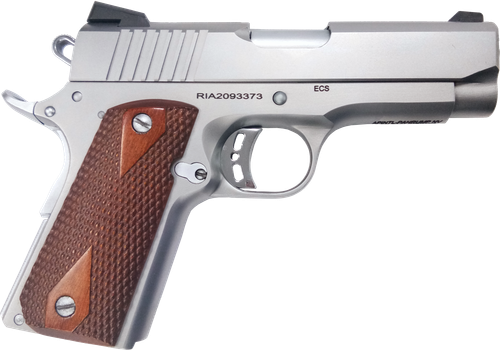 Rock Island Armory M1911 CS Tactical Pistol 51868, 45 ACP, 3.6in, Double Diamond Checkered Wood Grips, 7 Rds