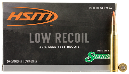 HSM Low Recoil Rifle Ammunition 27014N, 270 Winchester, Ballistic Tip, 130 GR, 2318 fps, 20 Rd/Bx