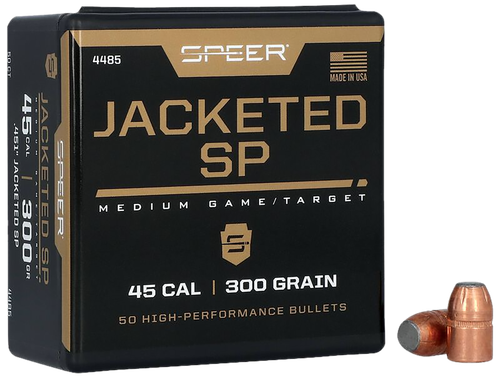 Speer Jacketed Hollow Point Bullet 45 Caliber Revolver 300 Grain 50 Per Box (4485), Not Loaded