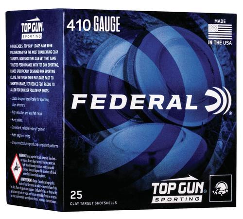 Federal Top Gun Sporting Shotshells TGS412148, 410 Gauge, 2-3/4", 1/2 oz, 1330 fps, #8 Lead , 25 Rd/bx