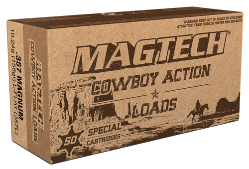 Magtech Sport Cowboy Action Cartridges 357L, 357 Magnum, Lead Flat Nose (FN), 158 GR, 1082 fps, 50 Rd/bx