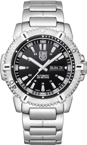Luminox Moder Mariner Automatic Watch XS.6502.NV Black Dial, Silver Figures, 45mm, Silver Bracelet