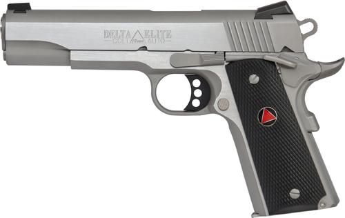 Colt Delta Elite Government Pistol O2020XE, 10mm, 5 in, Rubber Grip, Stainless Finish, 8 Rd