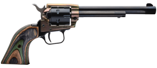 Heritage Rough Rider Single Action Rimfire Revolver RR22MCH6, 22 LR / 22 WMR, 6 1/2", Wood Grip, Case Hard Blue, 6 Rd