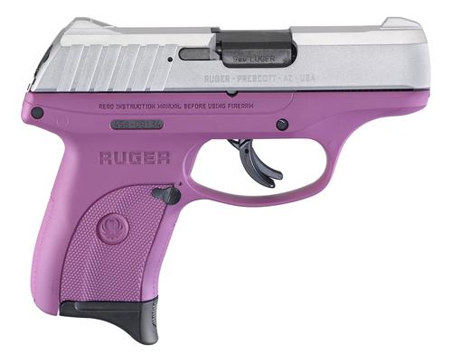 Ruger EC9S Semi-Auto Pistol 3295, 9mm Luger, 3.12", Purple Polymer Grips, Aluminum Cerakote Finish, 7 Rds