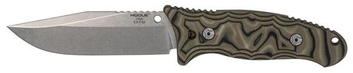 Hogue EX-F02 Clip Point Fixed Plain Edge Knife w/G-Mascus Green G10 Handle (35278)