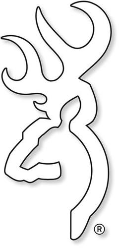 Browning Flat Buckmark Decal 3922004716, White, 6 inch