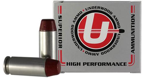 Underwood Pistol Ammunition UA248, 10MM, Hard Cast Flat Nose, 200 GR, 1250 fps, 20 Rds/bx