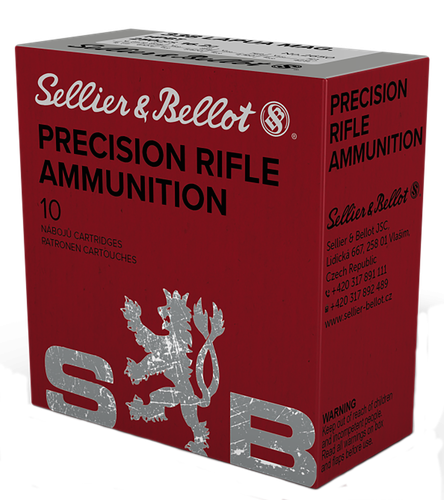 Sellier & Bellot Match Rifle Ammunition SB338LMA, 338 Lapua Magnum, Boat Tail Hollow Point (HP), 250 GR, 10 Rd/Bx