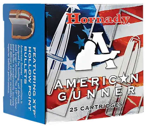 Hornady American Gunner Pistol Ammunition 90104, 380 Automatic Colt Pistol (ACP), XTP, 90 GR, 1000 fps, 25 Rd/bx