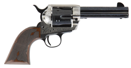 Cimarron Frontier Pre-War 1896-1940 Revolver PP410LSFW, 45 Colt (LC), 4.75", Old Silver Engraved Finish, 6rd